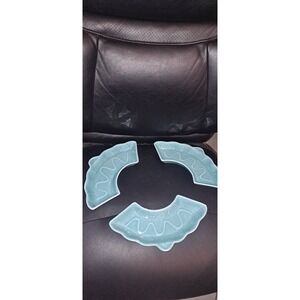 MCM Mid Century CALIFORNIA POTTERY 3 Turquoise #895 Lazy Susan Serving TRAYS